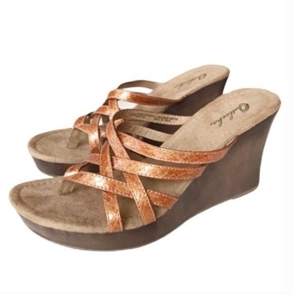 Outlooks Shoes - Outlooks Nolan Strappy Wedge Sandals Vegan Size 8.5